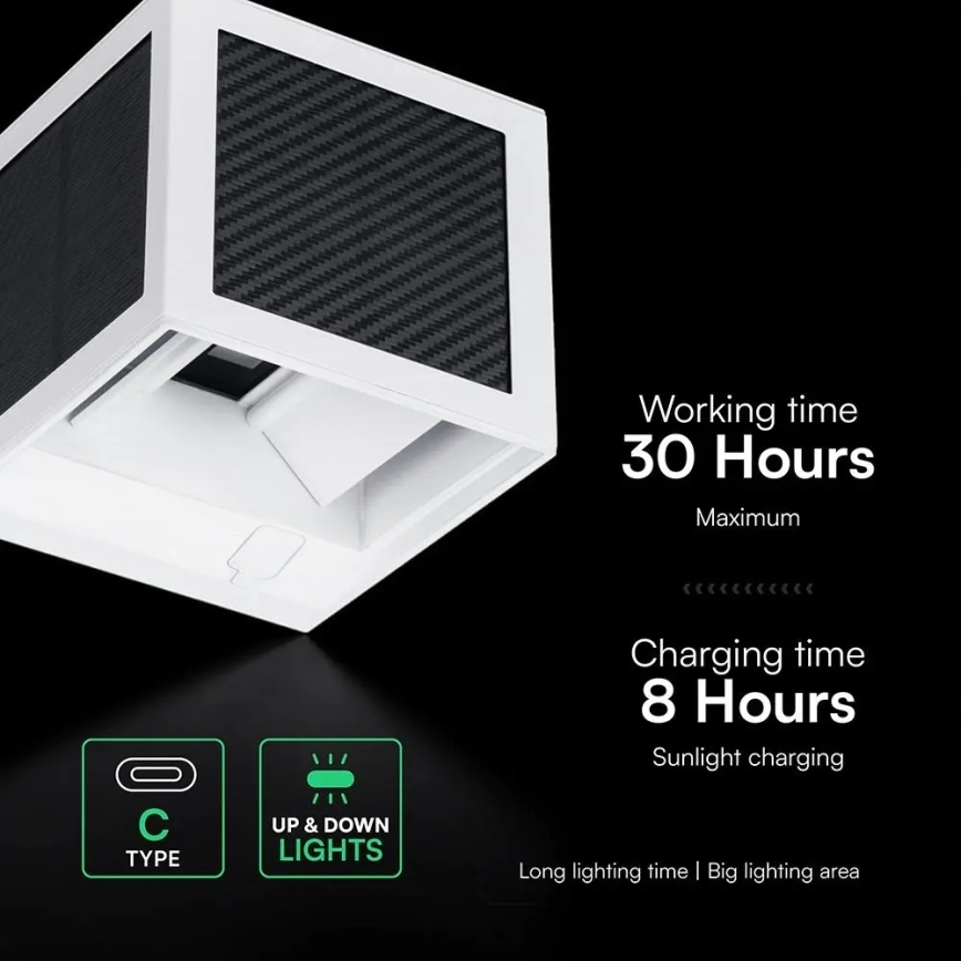 Aplique solar de pared LED con sensor 9W/3,7V 3000/4000/6000K IP65 2600 mAh blanco