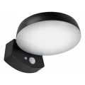 Aplique solar de pared LED regulable con sensor LED/3W/3,7V 1800 mAh IP54 negro