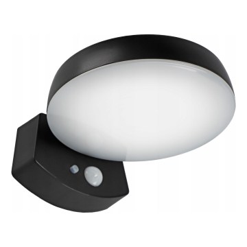 Aplique solar de pared LED regulable con sensor LED/3W/3,7V 1800 mAh IP54 negro