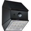 Aplique solar LED de pared con sensor LED/2,5W/3,7V 3000/4000/6000K IP65 1200 mAh negro