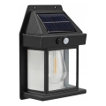 Aplique solar LED de pared con sensor LED/3,7V 600 mAh IP44 negro