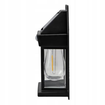 Aplique solar LED de pared con sensor LED/3,7V 600 mAh IP44 negro
