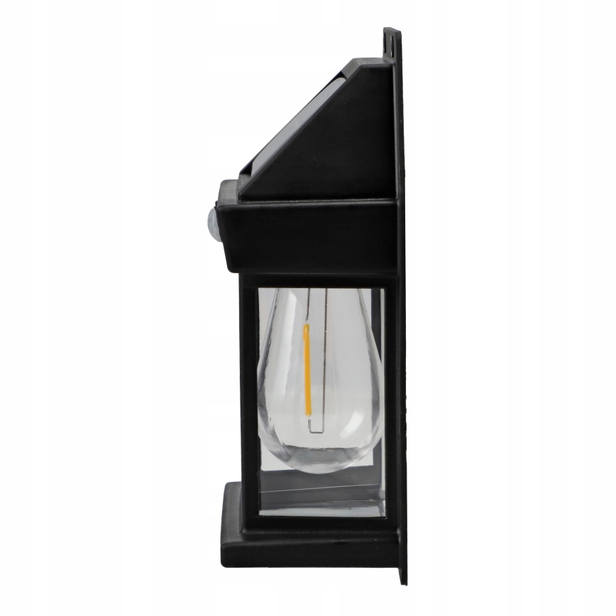 Aplique solar LED de pared con sensor LED/3,7V 600 mAh IP44 negro