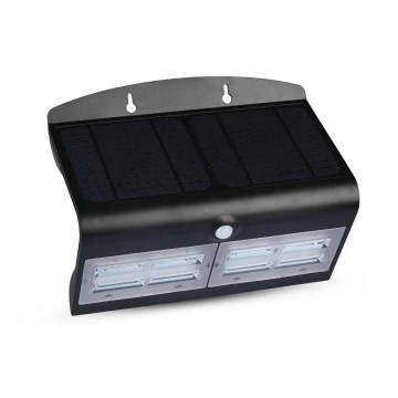 Aplique solar LED de pared con sensor LED/7W/3,7V 4000K IP65 negro