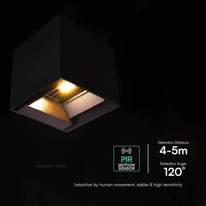 Aplique solar de pared LED con sensor LED/9W/3,7V 3000/4000/5000K IP65 2600 mAh negro