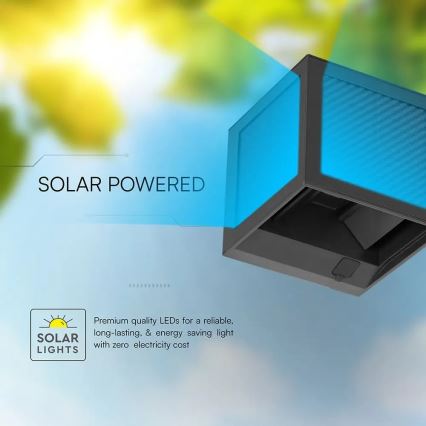 Luminaria solar de pared con sensor LED 9W/3,7V 3000/4000/6000K IP65 2600 mAh negra