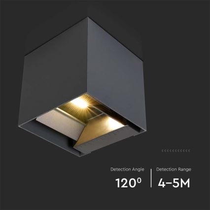 Aplique solar de pared LED con sensor LED/9W/5V 3000/4000/5000K IP65 2600 mAh antracita