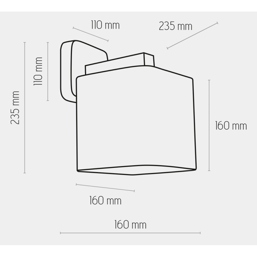 Aplique TORA 1xE27/15W/230V gris