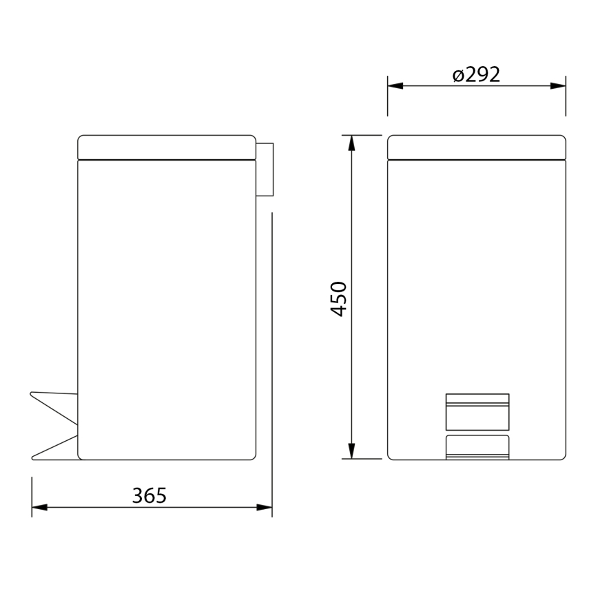 Aqualine - Cubo de basura SIMPLE LINE 20 l pulido acero inoxidable