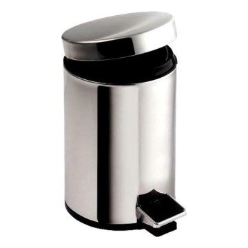 Aqualine - Cubo de basura SIMPLE LINE 5 l pulido acero inoxidable