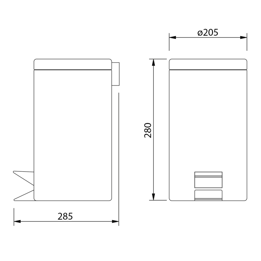 Aqualine - Cubo de basura SIMPLE LINE 5 l pulido acero inoxidable