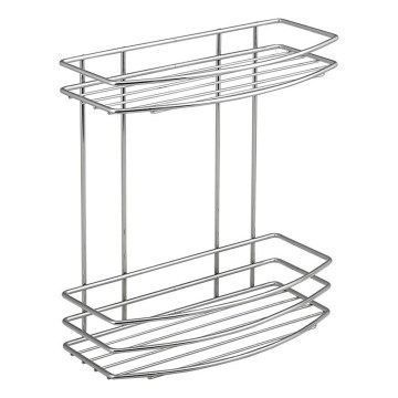 Aqualine - Estante de pared para ducha de dos niveles CROMO LINE cromo brillante