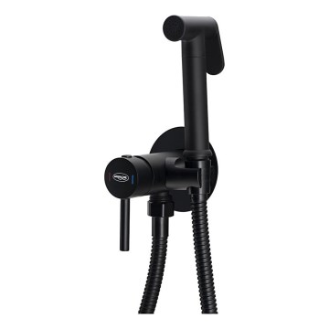 Aqualine - Grifo empotrado para bidé con ducha mate negro
