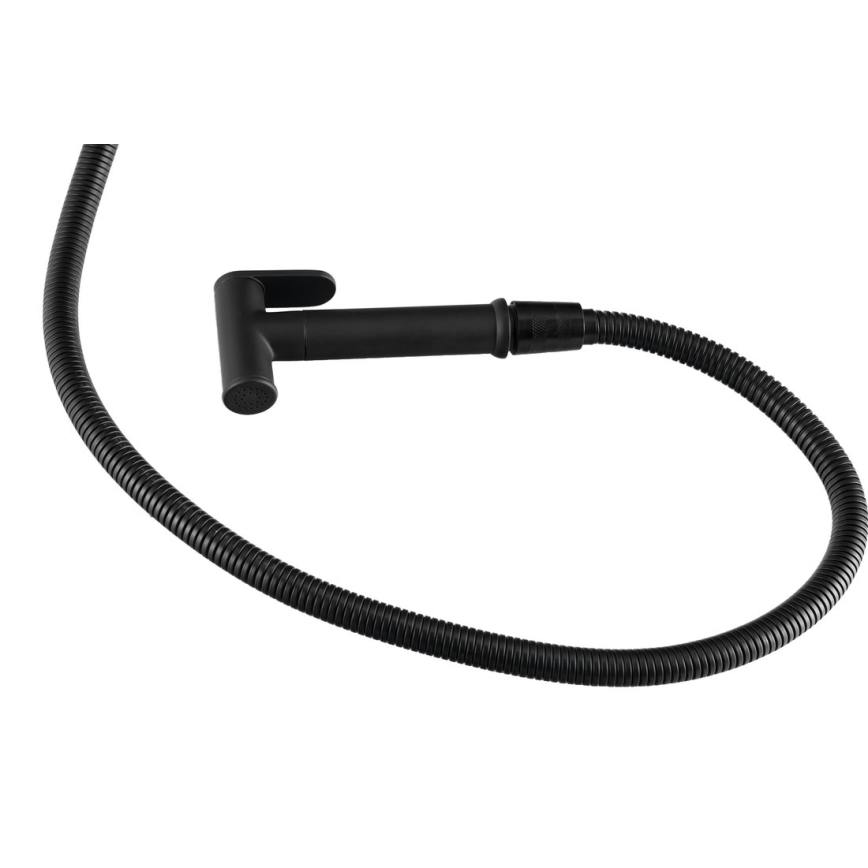 Aqualine - Grifo empotrado para bidé con ducha mate negro