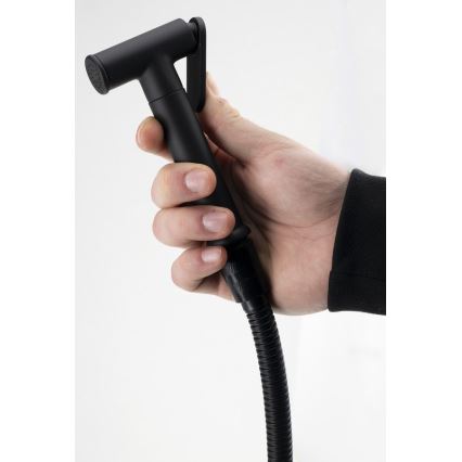 Aqualine - Grifo empotrado para bidé con ducha mate negro