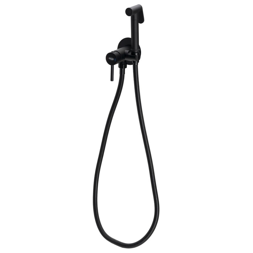 Aqualine - Grifo empotrado para bidé con ducha mate negro