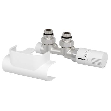 Aqualine - Kit de válvulas de conexión termostática para conexión central, blanco