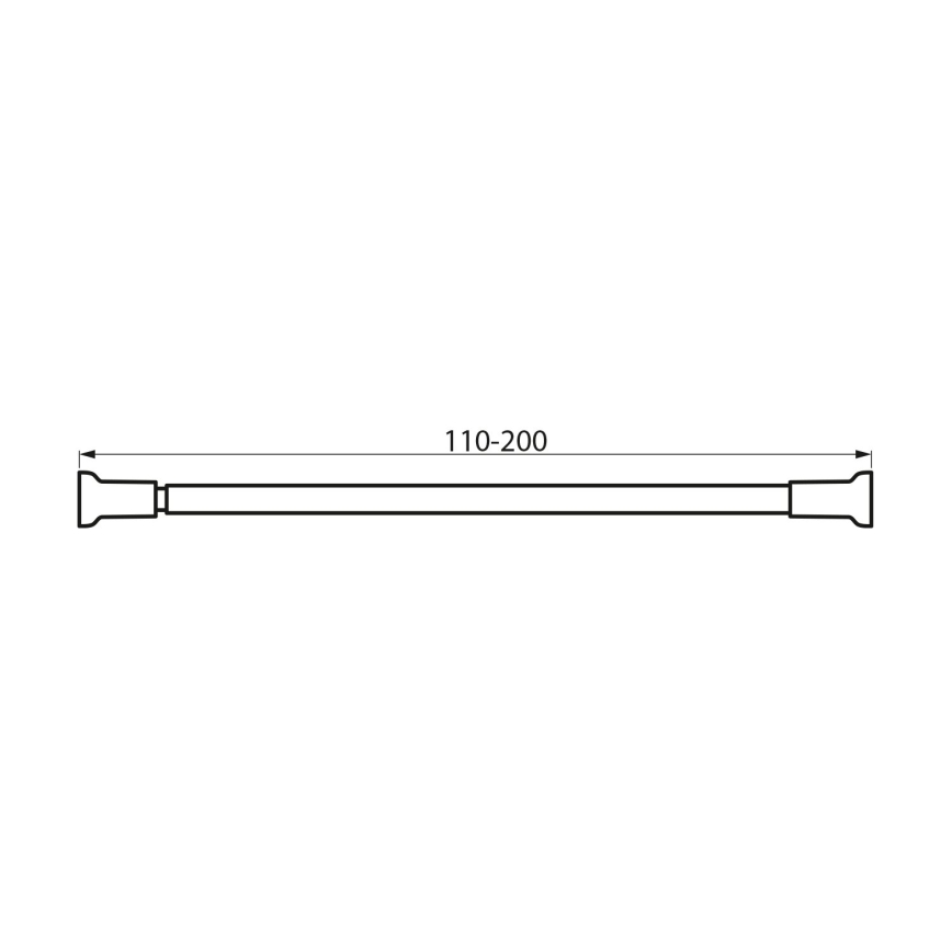 Aqualine - Palo telescópico extenso 110-200 cm cromo brillante