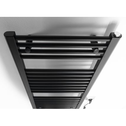 Aqualine - Radiador eléctrico de baño DIRECT-E 300W 96x45 cm negro mate