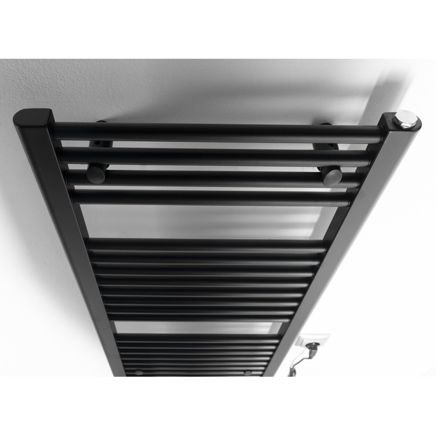 Aqualine - Radiador eléctrico de baño DIRECT-E 300W 96x45 cm negro mate