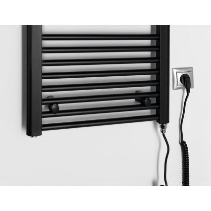 Aqualine - Radiador eléctrico de baño DIRECT-E 300W 96x45 cm negro mate