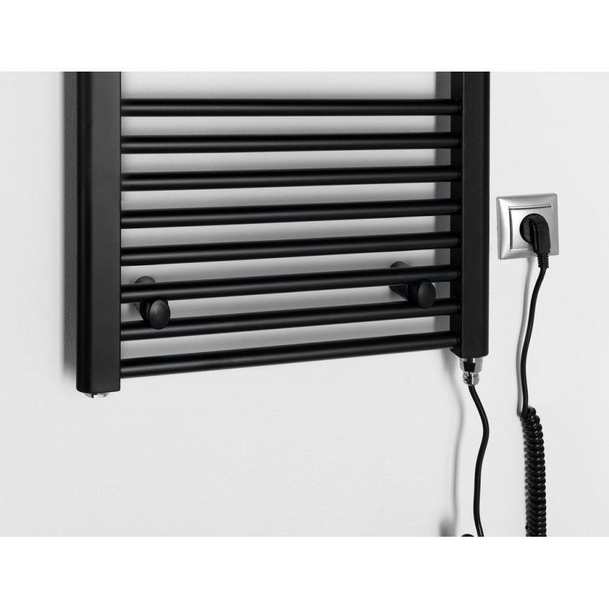 Aqualine - Radiador eléctrico de baño DIRECT-E 300W 96x45 cm negro mate