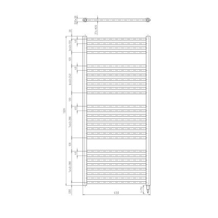 Aqualine - Radiador eléctrico de baño DIRECT-E 400W/230V 132 cm blanco recto