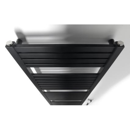 Aqualine - Radiador eléctrico de baño TONDI-E 500W 133x45 cm negro mate