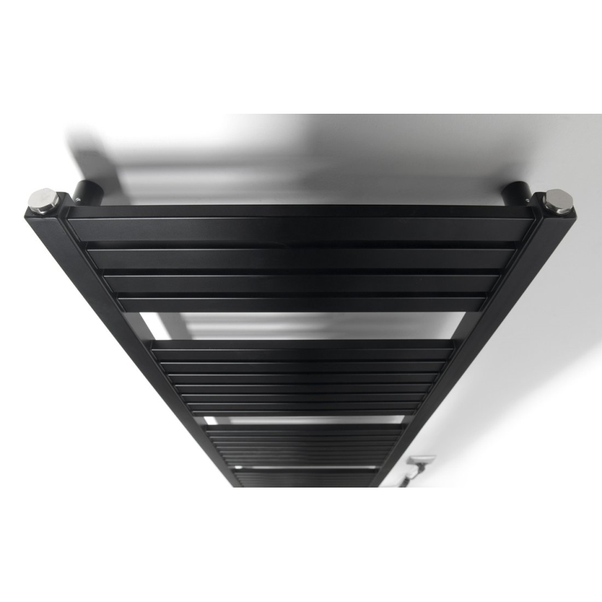 Aqualine - Radiador eléctrico de baño TONDI-E 500W 133x45 cm negro mate