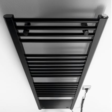 Aqualine - Radiador eléctrico para baño DIRECT-E 400W 132x45 cm negro mate