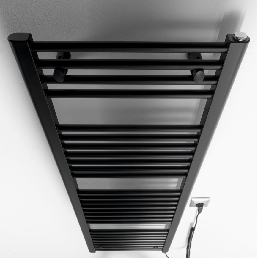 Aqualine - Radiador eléctrico para baño DIRECT-E 400W 132x45 cm negro mate