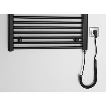 Aqualine - Radiador eléctrico para baño DIRECT-E 400W 96x60 cm negro mate