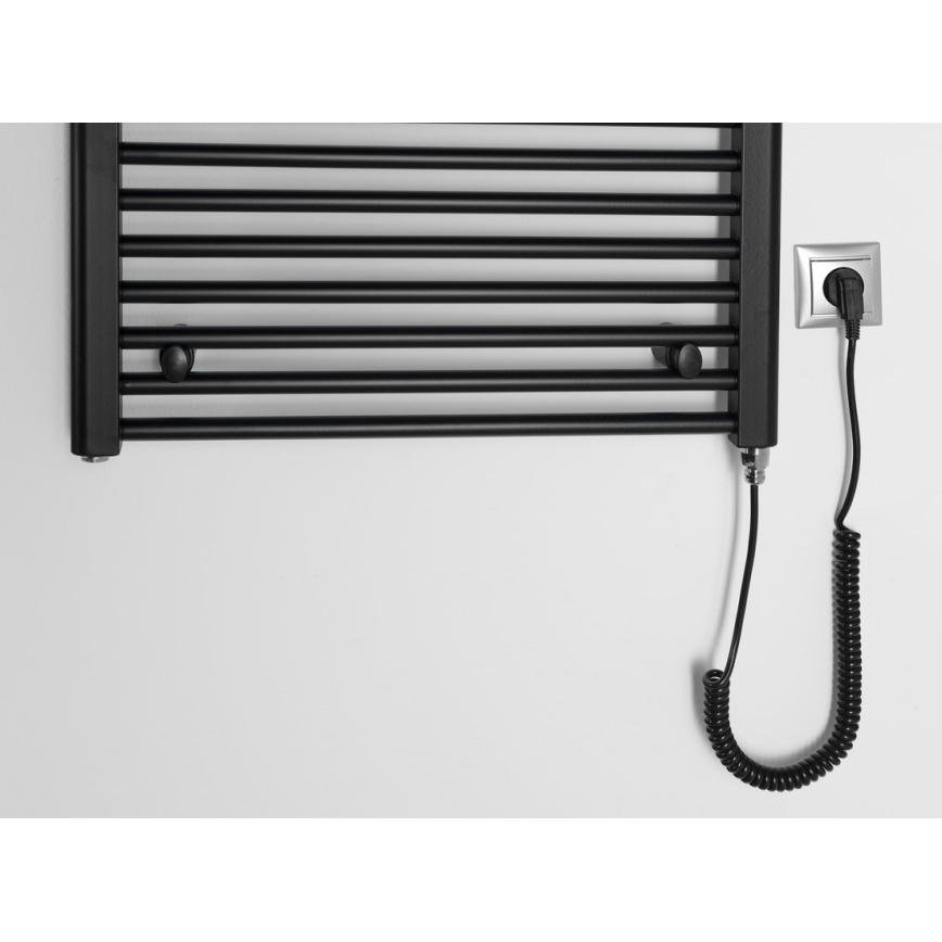 Aqualine - Radiador eléctrico para baño DIRECT-E 400W 96x60 cm negro mate