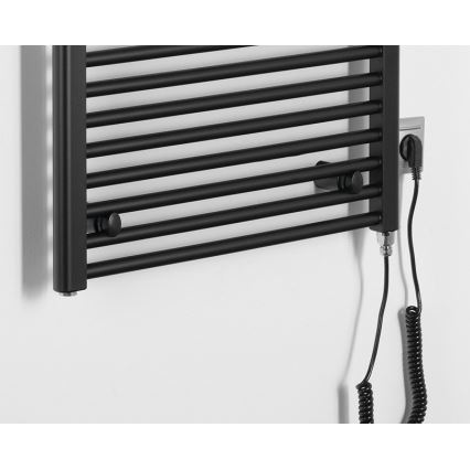 Aqualine - Radiador eléctrico para baño DIRECT-E 600W 132x60 cm negro mate