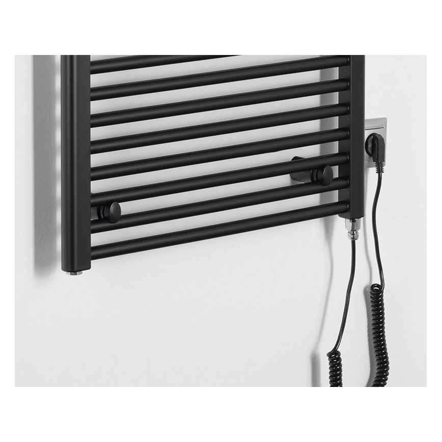 Aqualine - Radiador eléctrico para baño DIRECT-E 600W 132x60 cm negro mate