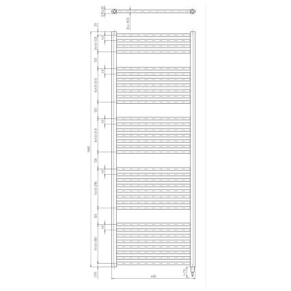 Aqualine - Radiador eléctrico para baño DIRECT-E 800 W 168 x 60 cm blanco