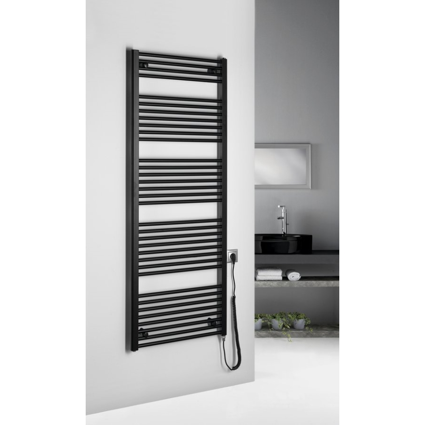 Aqualine - Radiador eléctrico para baño DIRECT-E 800W 168x60 cm negro mate