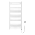 Aqualine - Radiador eléctrico para baño ORBIT-E 600 W, 132x60 cm, blanco, redondo