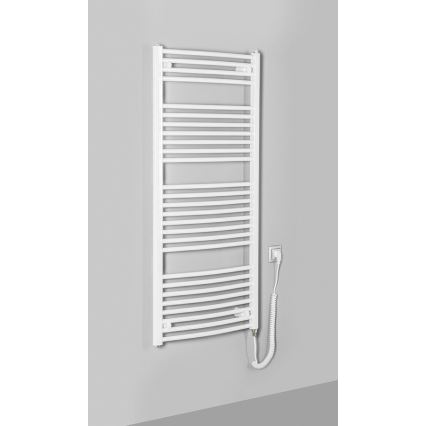 Aqualine - Radiador eléctrico para baño ORBIT-E 600 W, 132x60 cm, blanco, redondo