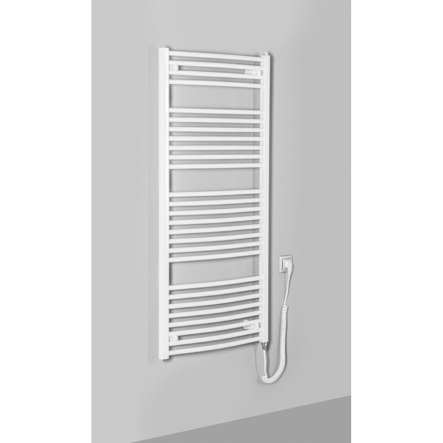 Aqualine - Radiador eléctrico para baño ORBIT-E 600 W, 132x60 cm, blanco, redondo
