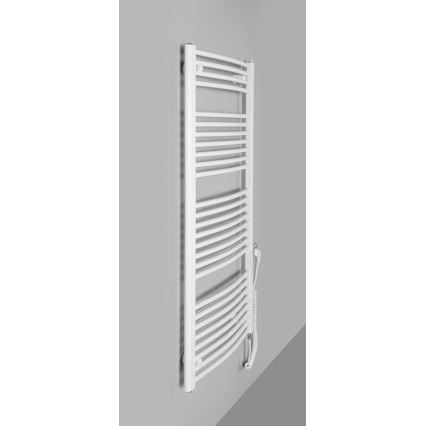 Aqualine - Radiador eléctrico para baño ORBIT-E 600 W, 132x60 cm, blanco, redondo