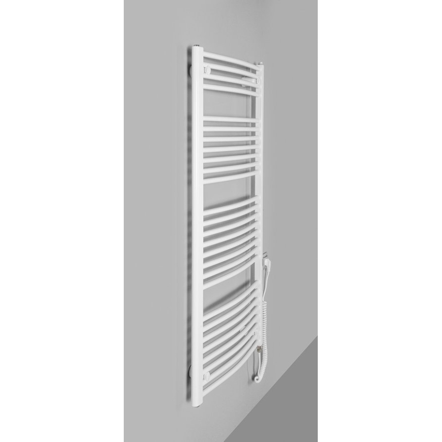 Aqualine - Radiador eléctrico para baño ORBIT-E 600 W, 132x60 cm, blanco, redondo