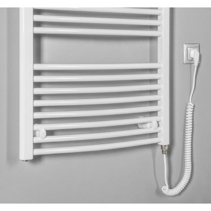 Aqualine - Radiador eléctrico para baño ORBIT-E 600 W, 132x60 cm, blanco, redondo