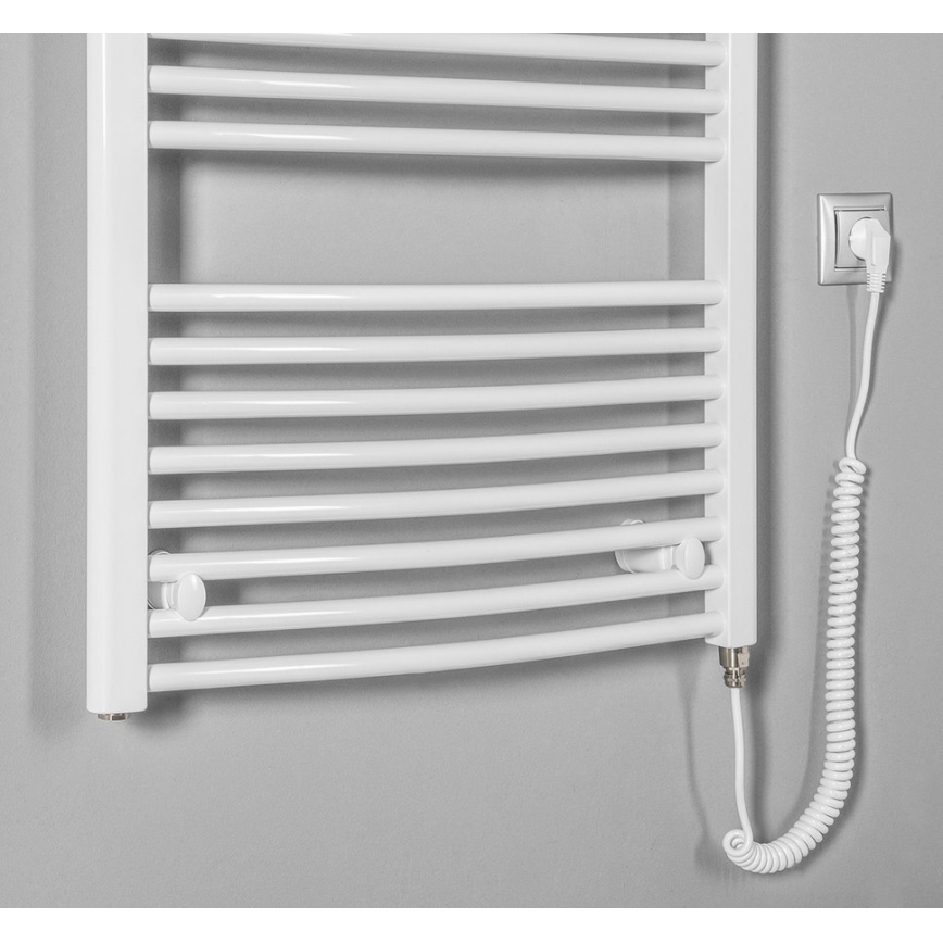 Aqualine - Radiador eléctrico para baño ORBIT-E 600 W, 132x60 cm, blanco, redondo