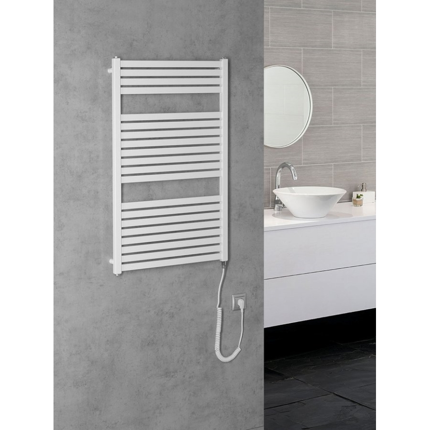 Aqualine - Radiador eléctrico para baño TONDI-E 400W 97x60 cm blanco
