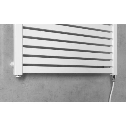 Aqualine - Radiador eléctrico para baño TONDI-E 400W 97x60 cm blanco