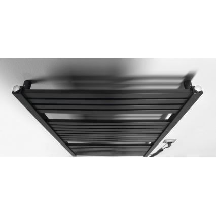 Aqualine - Radiador eléctrico para baño TONDI-E 400W 97x60 cm negro mate