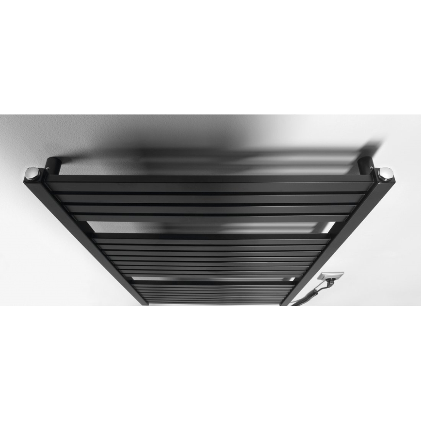 Aqualine - Radiador eléctrico para baño TONDI-E 400W 97x60 cm negro mate