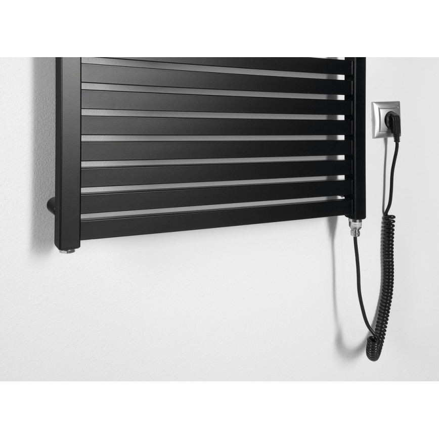 Aqualine - Radiador eléctrico para baño TONDI-E 400W 97x60 cm negro mate