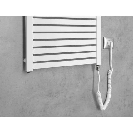 Aqualine - Radiador eléctrico para baño TONDI-E 500 W 133 x 45 cm blanco